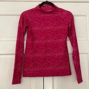 Nike Pro Girls Fitted Winter Mock Neck Dry Fit Dri Fit Size Large Baselayer Pink